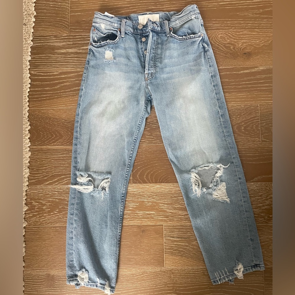 Mother Superior The Tomcat Distressed Straight Leg Jeans In The Confession 27